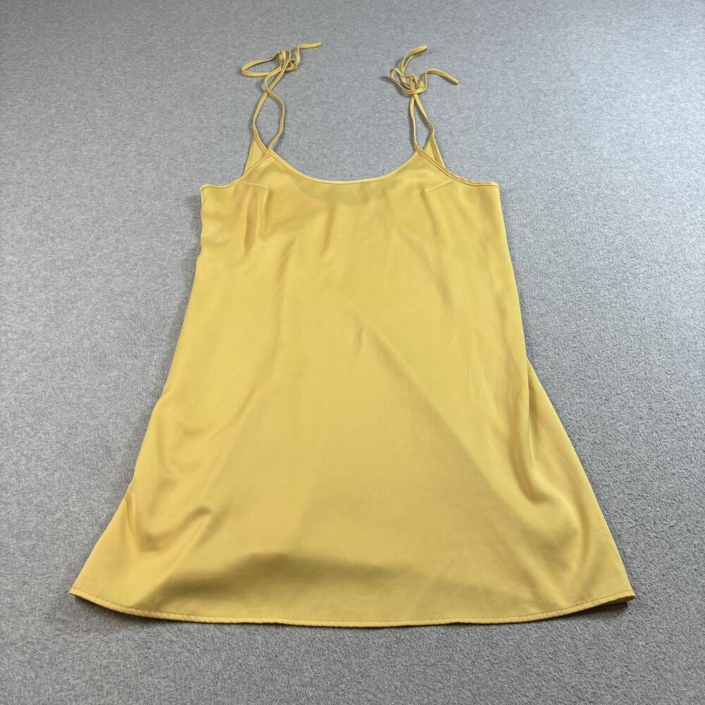 Urban Outfitters Slip Dress Womens Medium Yellow Tie Strap Mini Party Club Y2K